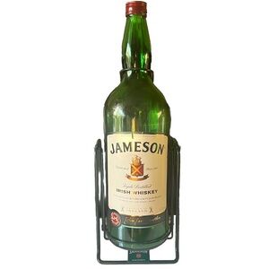 Jameson Irish Whiskey EMPTY Large Bottle 4.5L Green Scotch Swing Cradle